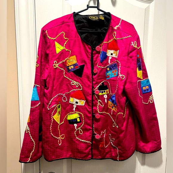 ALLURE‎ vintage XL women’s house and keys embroidered jacket - Picture 1 of 11